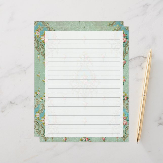 Lined Letter Writing Stationery Paper (Front/Back In Situ)