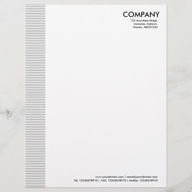 Lined Margin - 50pc Grey Letterhead Design (Front)