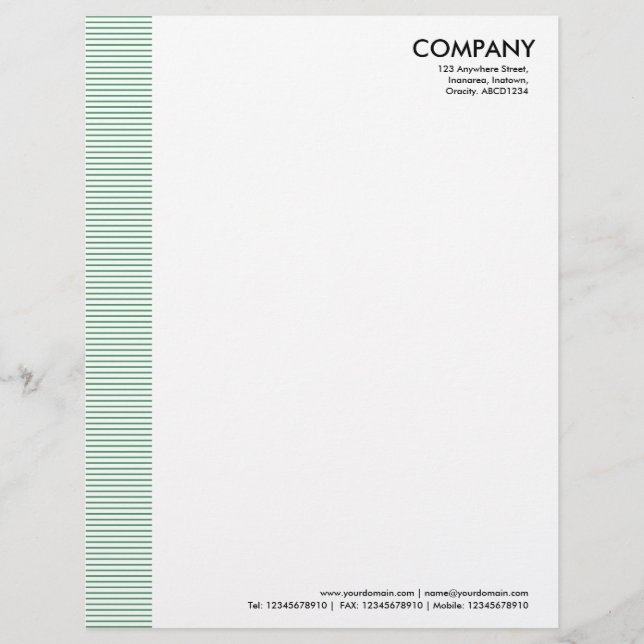 Lined Margin - Army Green Letterhead Design (Front)