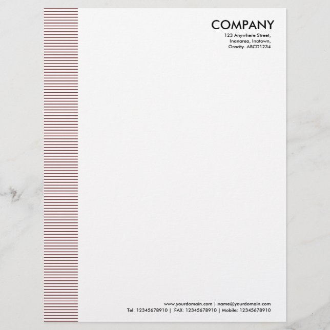 Lined Margin - Brown Custom Letterhead (Front)