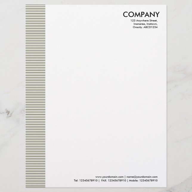 Lined Margin - Dark Olive Customised Letterhead (Front)