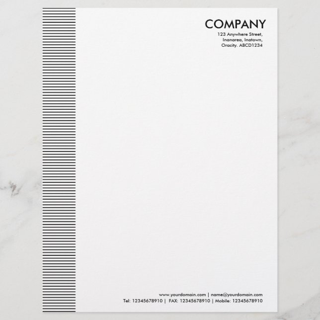 Lined Margin Letterhead Design (Front)
