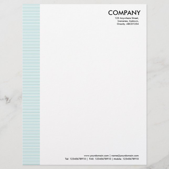 Lined Margin - Lt Blue Green Custom Letterhead (Front)