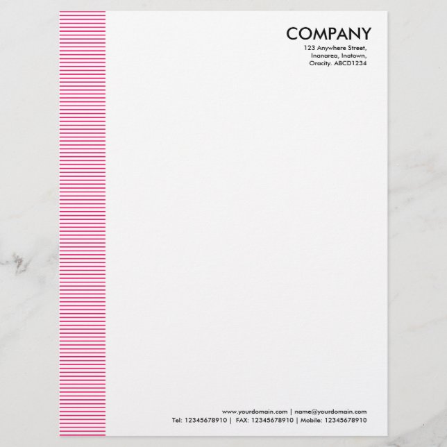 Lined Margin - Neon Red Letterhead Design (Front)
