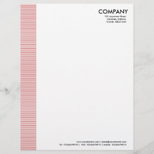 Lined Margin - Ruby Red Letterhead
