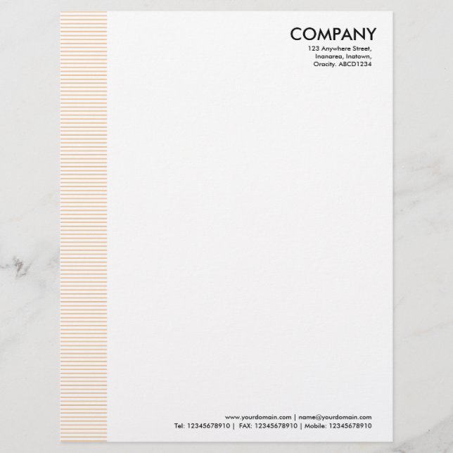 Lined Margin - Sand Personalized Letterhead (Front)