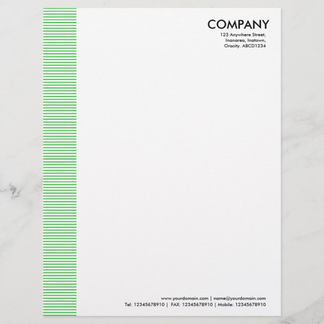 Lined Margin - Spring Green Customized Letterhead (Front)