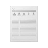 Lined Minimalist Modern Recipe Sheet Cookbook Page