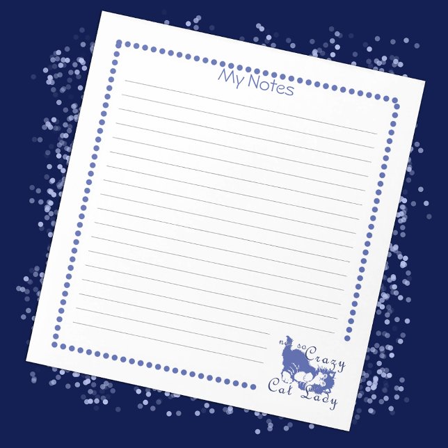 Lined Not So Crazy Cat Lady Notepad (Creator Uploaded)