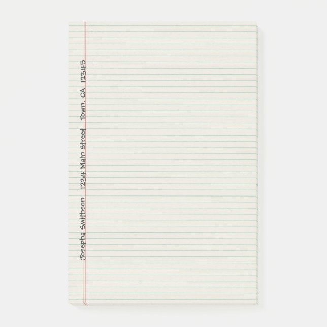 Lined Notebook Binder Paper Custom Post-it Notes (Front)