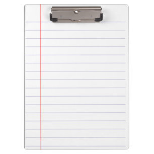 Lined Notebook Paper Clipboard