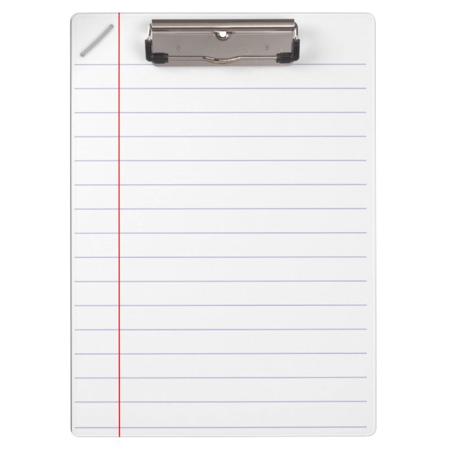 Lined Notebook Paper Clipboard (Front)