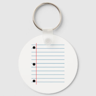 Lined Notebook Paper Group Halloween Costume  Key Ring
