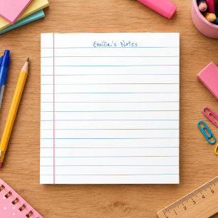 Lined Notebook Paper Handwritten Name Customisable Notepad