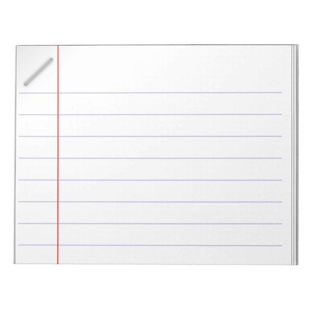 Lined Notebook Paper Stapled Notepad (Front)