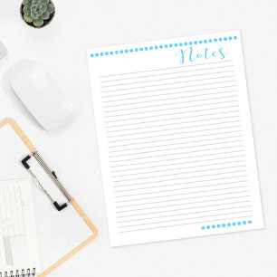 Lined Notes Paper   Baby Blue