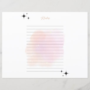 Lined Notes Printable Rose Gold