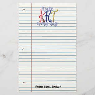Lined paper Art teacher notepad