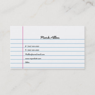 Lined Paper Business Card