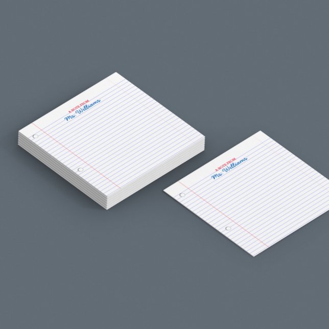 Lined Paper Look Teacher Post-It Notes (Creator Uploaded)