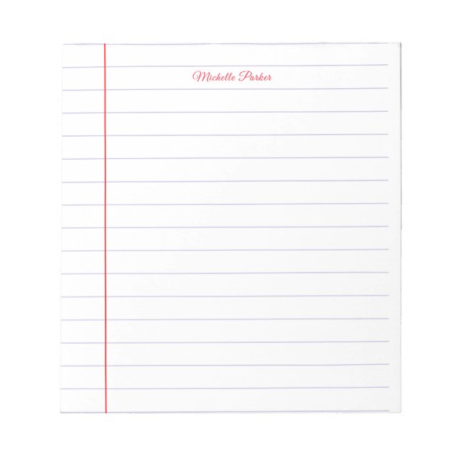Lined Paper Professional Plain Minimalist Modern Notepad (Front)