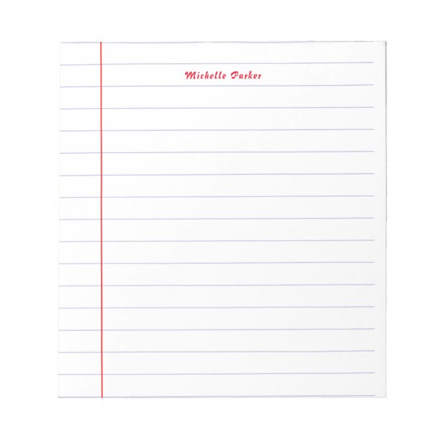 Lined Paper Professional Plain Minimalist Modern Notepad (Front)