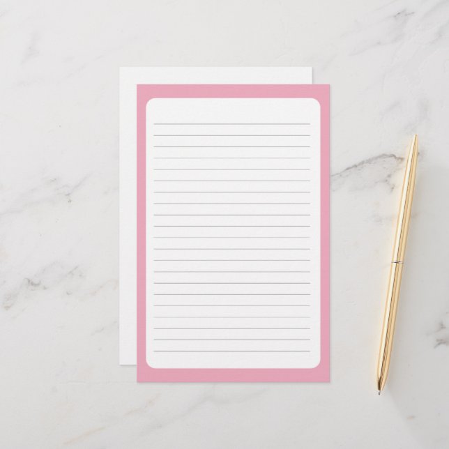 Lined paper with a pink border (Front/Back In Situ)
