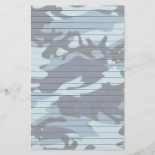Lined Paper With Blue Camo