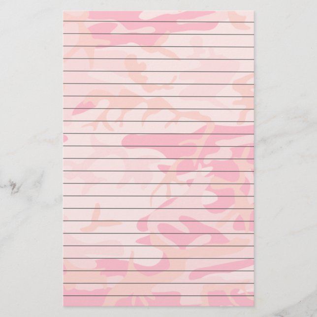 Lined Paper With Girlie Pink Camo (Front)