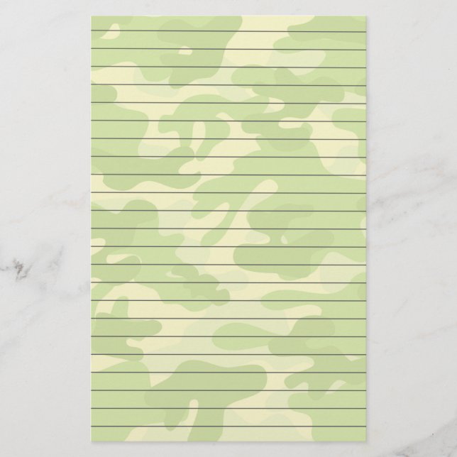 Lined Paper With Shades of Green Camo (Front)