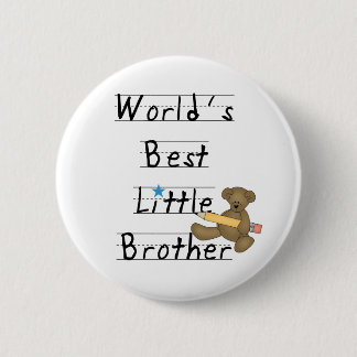 Lined Paper World's Best Little Brother 6 Cm Round Badge
