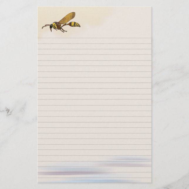 Lined Potter Wasp Stationery (Front)