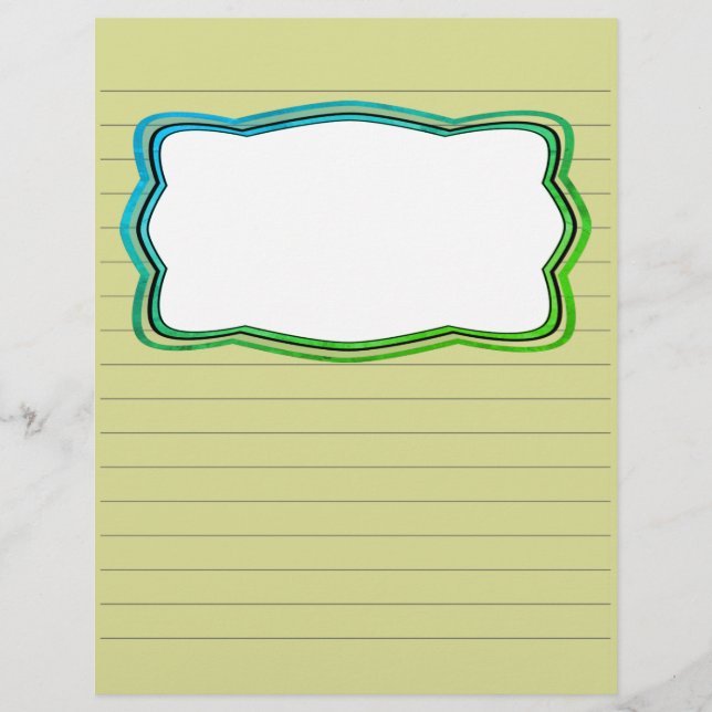 Lined Scrapbook Paper With Picture Box (Front)