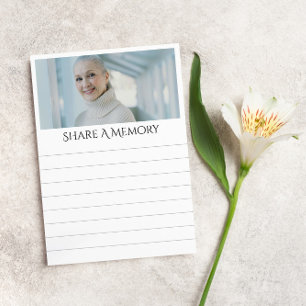 Lined Share A Memory Funeral Memorial Photo Card