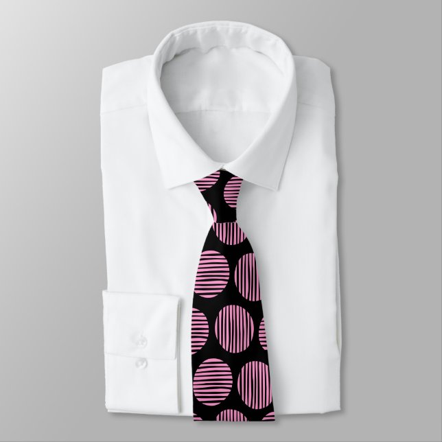 Lined Spots 190917 - Pink and Black Tie (Tied)
