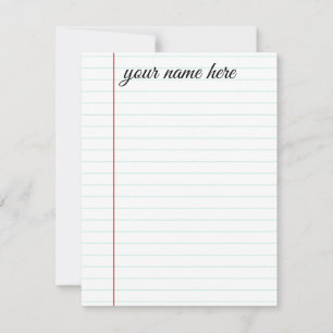 Lined Stationery Notecards Personalised