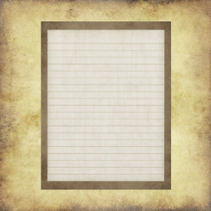 Lined Stationery with Brown Edge