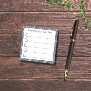 Lined To Do List Blue Teal Foliage Sticky Post-it Notes