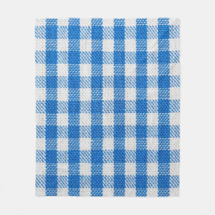 Lined white and blue dining clothes fleece blanket