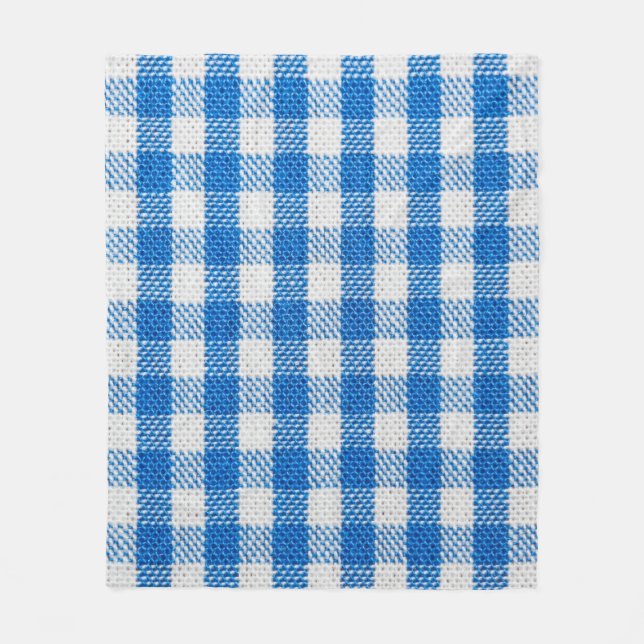 Lined white and blue dining clothes fleece blanket (Front)