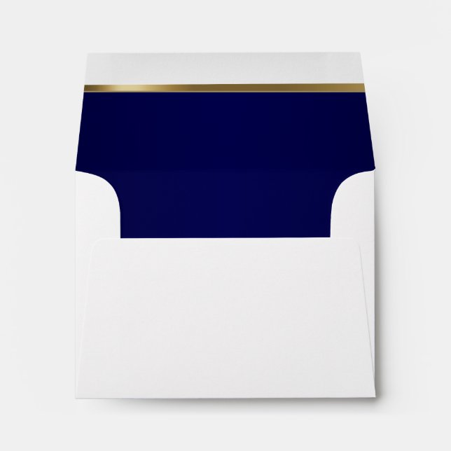 Lined with Dark Blue and Gold Bar Envelope (Back (Bottom))