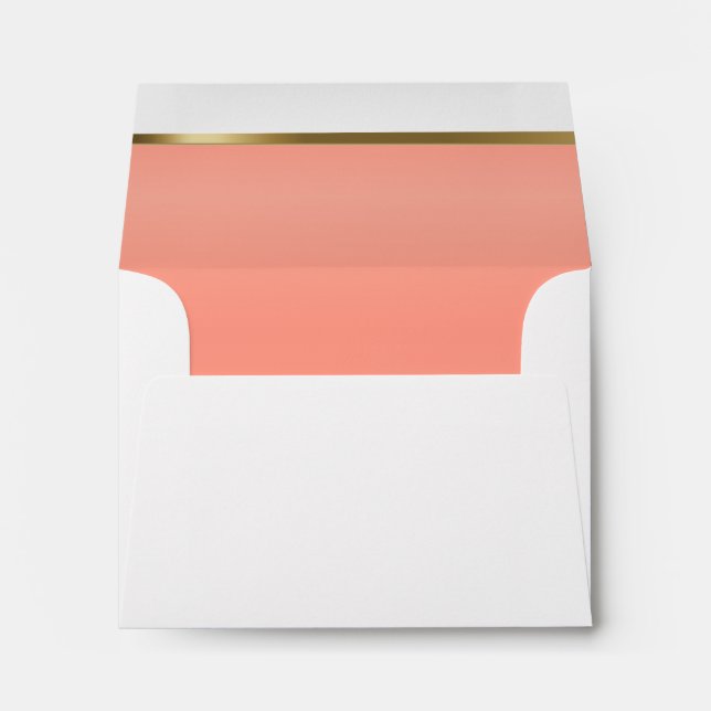 Lined with Peach Coral and Gold Bar Envelope (Back (Bottom))