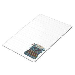 Lined Writing Pad Paper Impressionist Typewriter