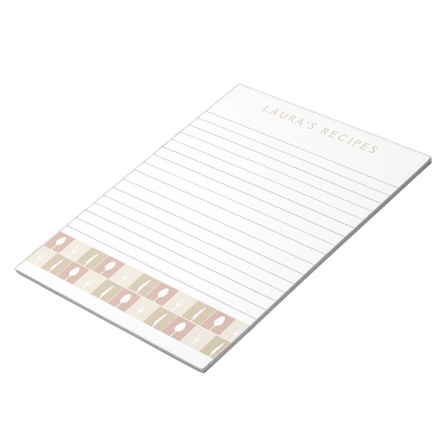 Lined Writing Recipe Pages Personalised Pad (Angled)