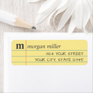 Lined Yellow Hand-Writing Return Address