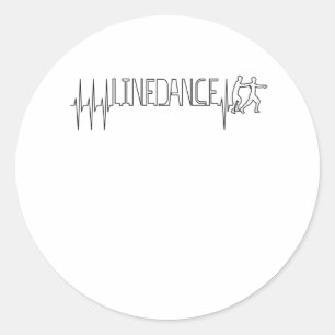 Linedance Line Dance Heartbeat Classic Round Sticker