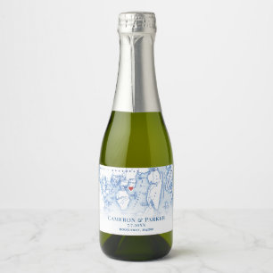 Linekin Bay Resort Maine Wedding Mini Bottle Sparkling Wine Label