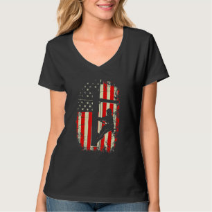 Lineman American Flag Electric Cable Lineman T-Shirt