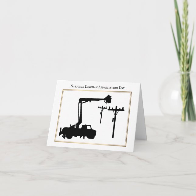 Lineman Appreciation Day Silhouette Customise Card (Front)