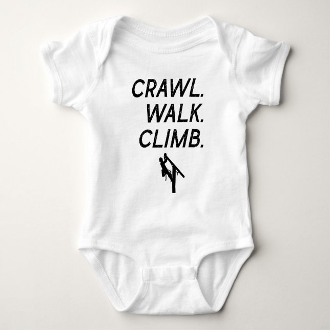 Lineman Baby - Electrical lineman Pole climbing Bodysuit (Front)